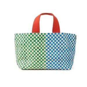 Clare V. Petit Bateau Multi-Checkered Tote Bag Handbag Leather